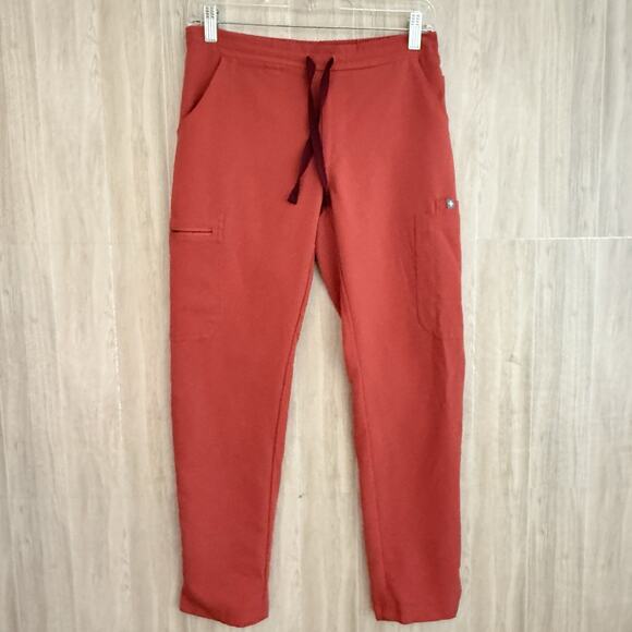 Figs Pants - FIGS Scrub Pants Womens Size XS Orange Yola Skinny Bottoms Yoga Band Medical